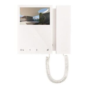 Comelit 6701W Mini Series Door Entry Colour Monitor with Handset, Simplebus2 System, White